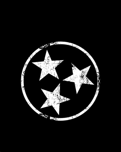 3 Star Tn Flag Graphic White Distressed Tennessee State Flag Digital