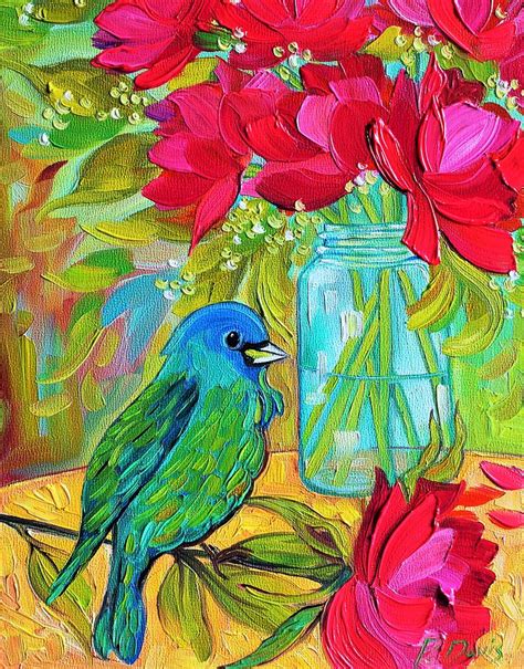 Roses In A Jar Painting By Peggy Davis