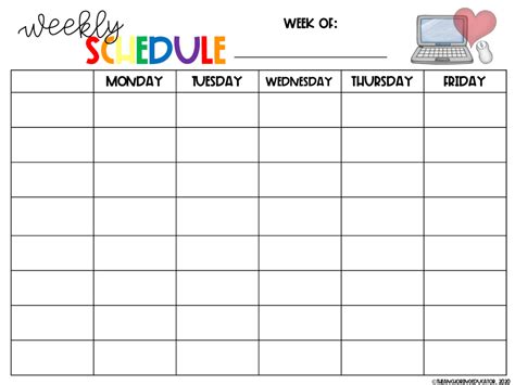 Weekly Schedule Templates For Distance Learning