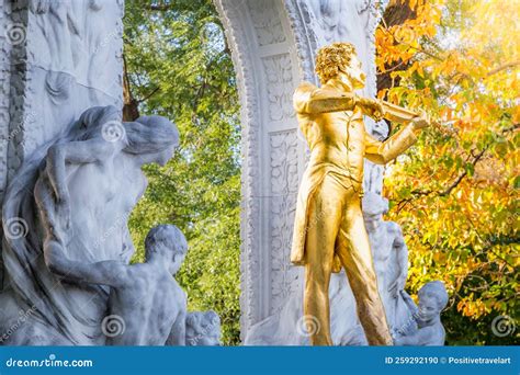 Monument To Composer Johann Strauss In Stadtpark At Springtime Vienna