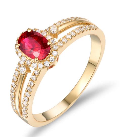 Ruby engagement rings are also a very popular choice for their deep, rich color and with a mohs hardness of 9, they are suitable for everyday wear. Unique 1 Carat Ruby and Diamond Halo Engagement Ring in ...