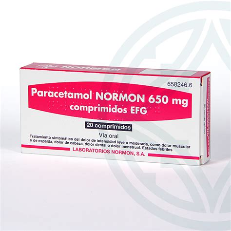 Paracetamol Normon EFG 650 mg 20 comprimidos | Farmacia Juan José Jiménez