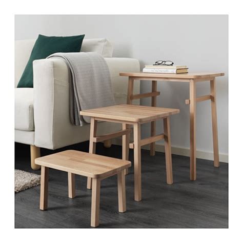The base of the table is finished in a rich, espresso; YPPERLIG Nest of tables, set of 3 - IKEA