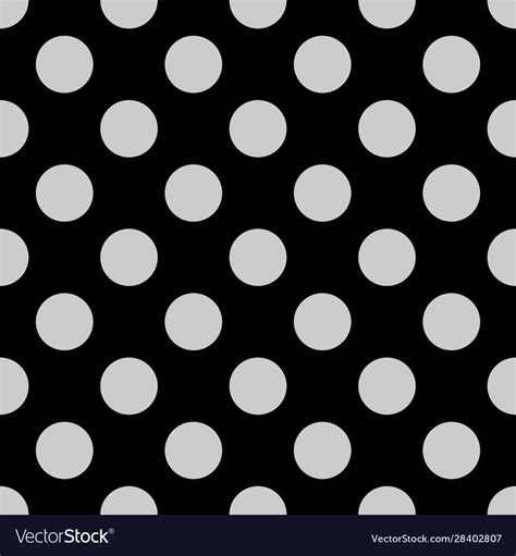 Seamless Pattern With Grey Polka Dots On A Black Vector Image
