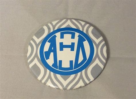 Alpha Xi Delta Axid Sorority Gray And White Button Large Brothers And