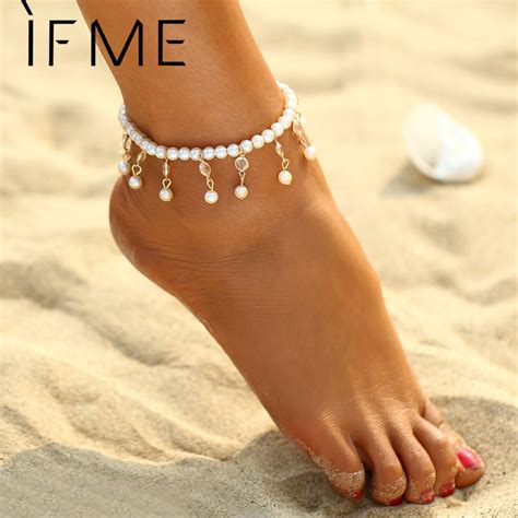 If Me 2017 New Fashion Imitation Pearls Ankle Bracelet For Women Sexy