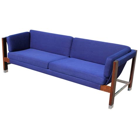 Shop our sling sofa selection from the world's finest dealers on 1stdibs. Milo Baughman Rosewood and Chrome Blue Sling Sofa at 1stdibs