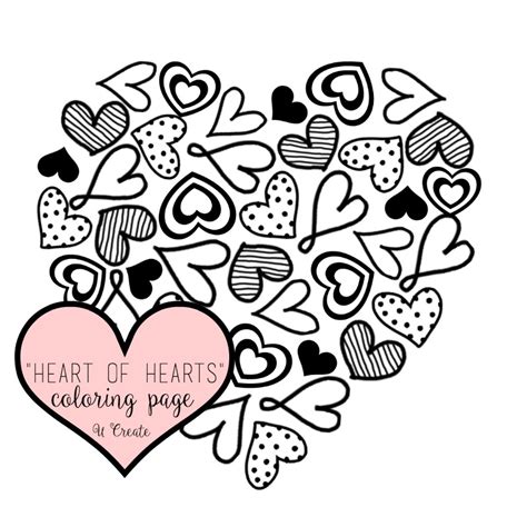 Heart Of Hearts Coloring Page Or Printable U Create