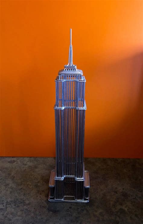 Empire State Building Wire Sculpture Model In Chrome For Sale At 1stdibs