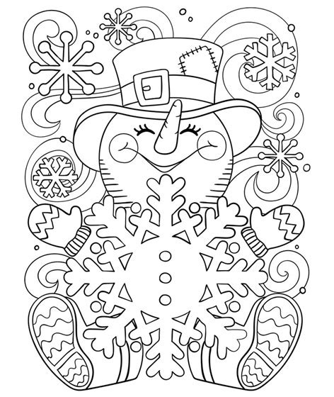 Snow white, her prince and the seven dwarves in a christmas portrait. Happy Little Snowman Coloring Page | crayola.com