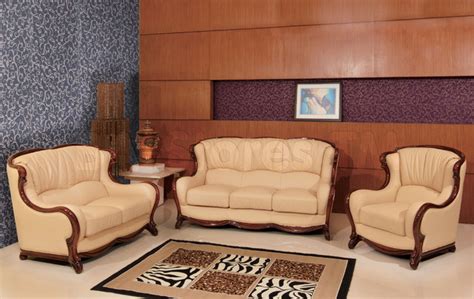 Classic Genuine Italian Leather 3 Pc Living Room Set Traditional