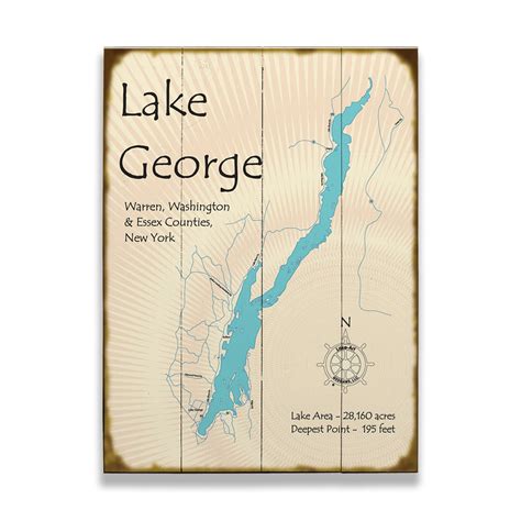 Map Of Lake George Ny Area Vintage Map Of Lake George New York 1966
