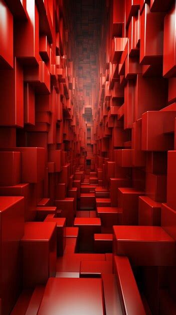Premium Ai Image 3d Rendering Of Red Cubes In A Dark Tunnel