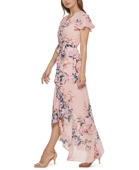 eliza j ruffled floral print maxi dress and reviews dresses women macy s