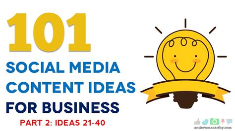 Social Media Content Ideas For Business Part Youtube