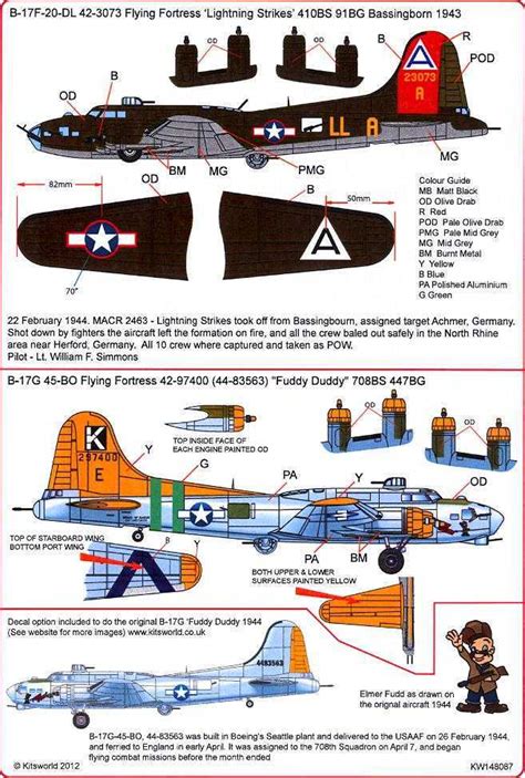 Kits De Mundo Calcomanías 148 B 17 Flying Fortress Rayo
