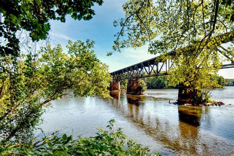 A Train Trestle Over The Catawba River Stock Photo Image Of