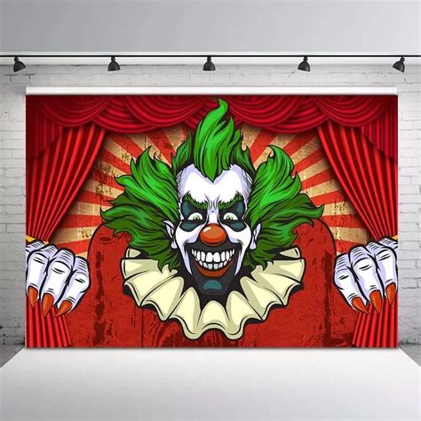 Circus Red Tent Backdrop Halloween Horror Clown Birthday Party Photo