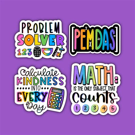 Math Teacher Sticker Pack Pemdas Calculate Kindness Etsy