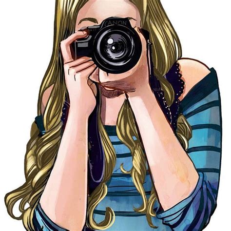 Photographer Girl Watercolor Clip Art Photographer Girl Illustration