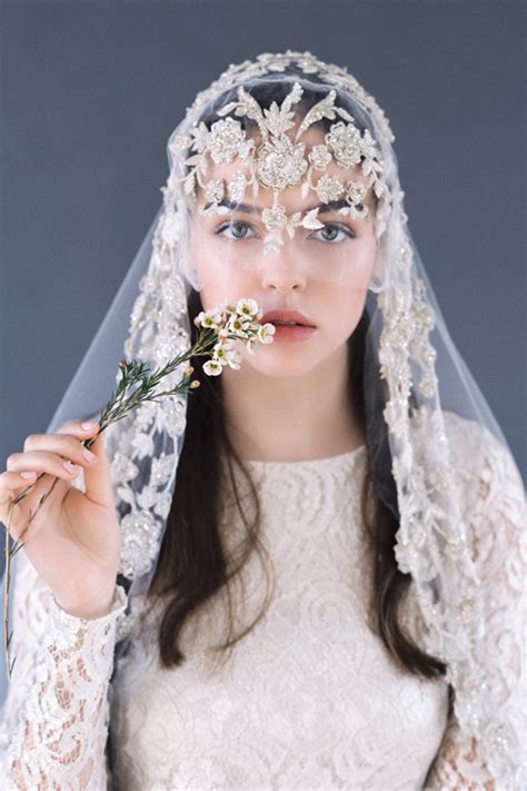 Juliet Cap Wedding Veil Embroidered With Crystals Bridal