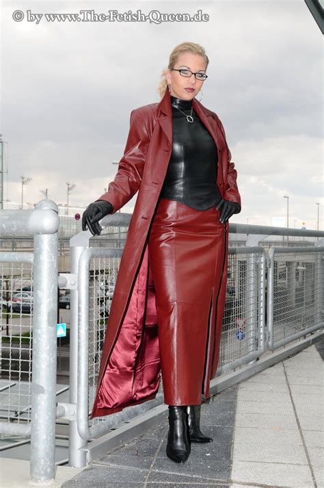 Leder — Sexy Leather Lady Heike Sexy Leather Outfits Leather Dress Outfit Long Leather Coat