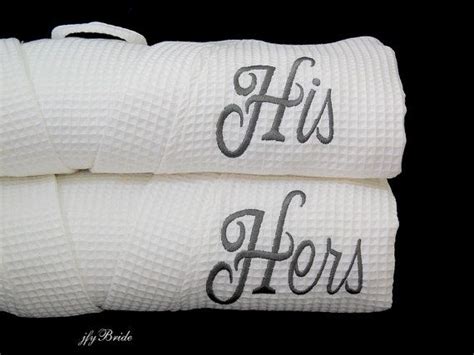 Gift ideas for friends second wedding. Couples his and hers cotton waffle robes 2nd anniversary ...