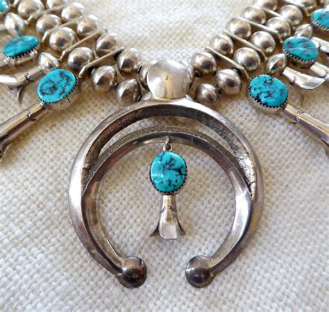 Navajo Squash Blossom Necklace Earring Set Kingma Gem