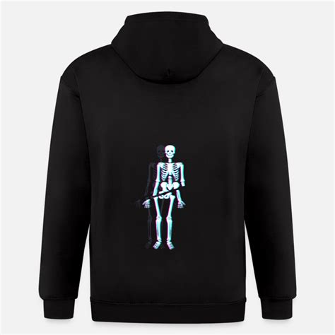 Spooky Skeleton Vaporwave Aesthetic Mens Zip Hoodie Spreadshirt