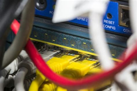 Network Cables And Servers In A Technology Data Center Stock Photo