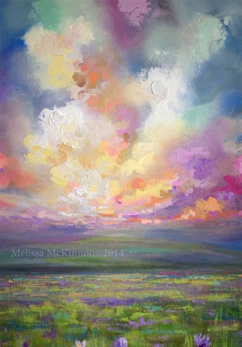 Colourful Prairie And Big Sky Abstract Landscape Painting