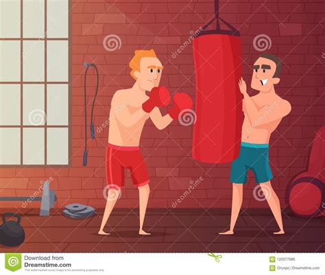 Punching Bag Cartoon Vector Icon Isolated On White Boxing Equipment