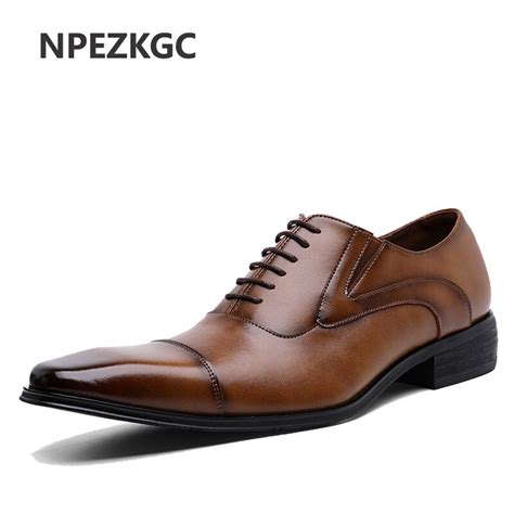 Luxury Brand Designer Genuine Leather Mens Wholecut Oxford Shoes For