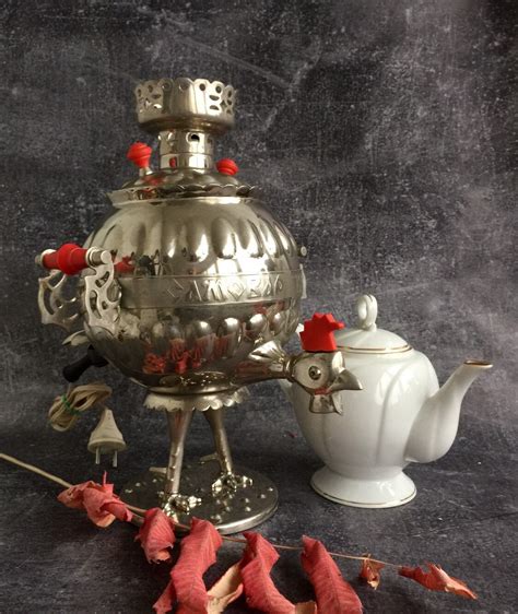 Soviet Vintage Samovar Rooster Metal Soviet Teapot 3 Etsy