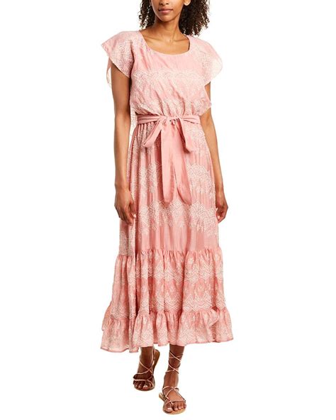 Love Sam Tallulah Silk Blend Maxi Dress In Pink Lyst