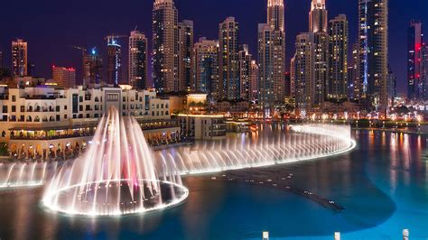 Dubai Fountainsfountain On The Burj Khalifa Lake Wallpaper Hd