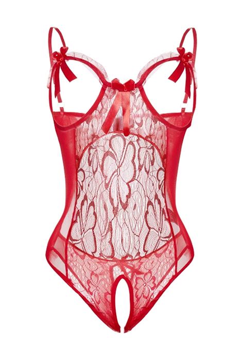 Lingerie For Women Sexy Teddy One Piece Lace Babydoll Bodysuit Nightie Plus Size Amazon In