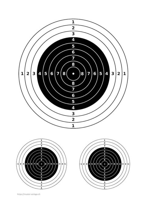 Zielscheiben zum ausdrucken für luftgewehr und luftpistole. Zielscheibe Vorlage zum Ausdrucken | Muster-Vorlage.ch
