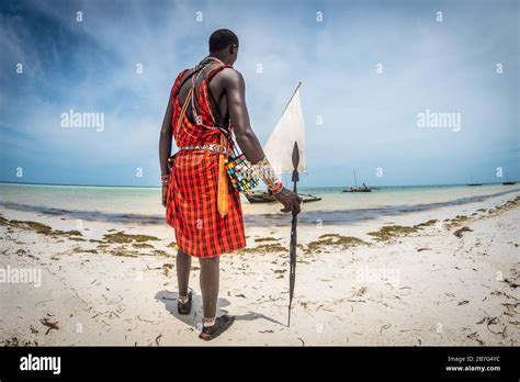 masai isolated on the beach in watamu diani beach kenya africa portrait of a maasai in