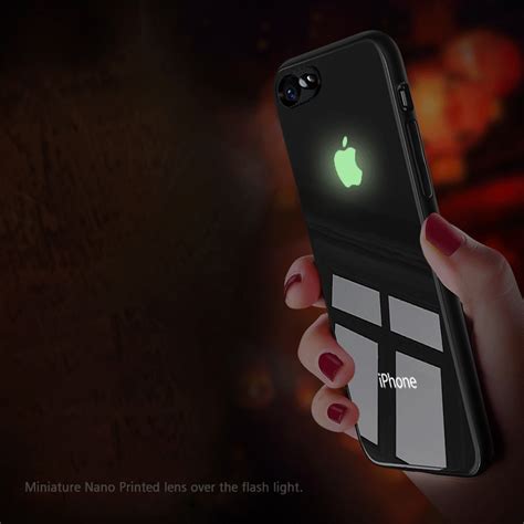 Vaku ® For Apple Iphone 8 3d Logo Projector Radium Glow Led Case Back Cover Brand Screen