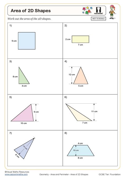 Area Of 2d Shapes Worksheet Cazoom Maths Worksheets