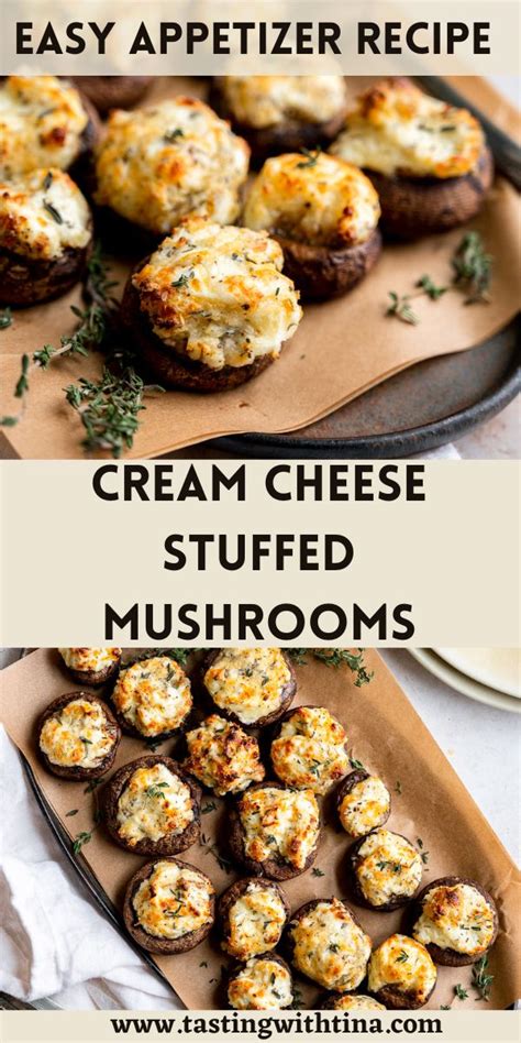 An Image Of Cream Cheese Stuffed Mushrooms
