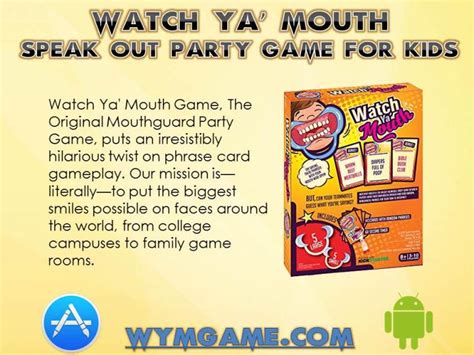 Watch Ya Mouth Speak Out Party Game For Kids Watch Your Mouth