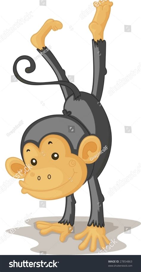 Illustration Of A Monkey Doing Hand Stands 27854863 Shutterstock