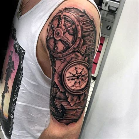 Gentleman With Nautical Themed Half Sleeve Tattoo Design Half Sleeve Tattoos Drawings Tattoos
