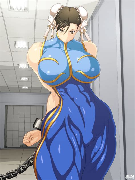 Ren Tainca2000 Chun Li Capcom Street Fighter Highres 1girl Breasts Chain Extreme