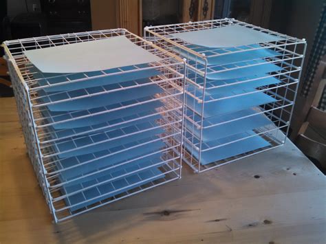 Art Drying Racks Shown With Papers Cost 17 Per Cube Drying Rack