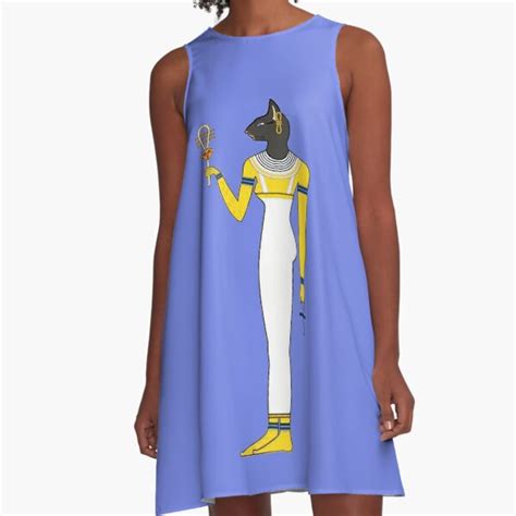 Bastet Ancient Egyptian Warrior Goddess Design A Line Dress For Sale By Jobrien58 Redbubble