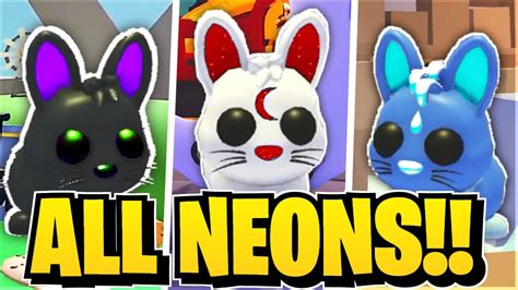 Every Neon Lunar Pet In Adopt Me All Rabbitsbears Youtube