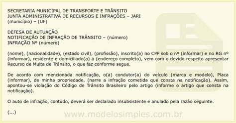 Texto De Recurso De Multa De Transito Texto Exemplo